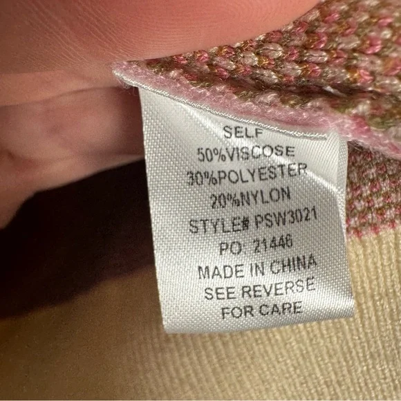 Polagram Pink and Brown Floral Grandma Cottagecore Cardigan Sweater - Picture 5 of 7